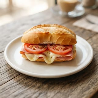 Ham, Cheese and Tomato on French Bread