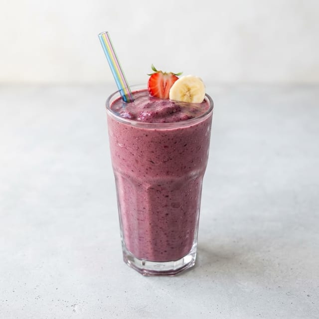 Banana and Strawberry with Milk Smoothie.